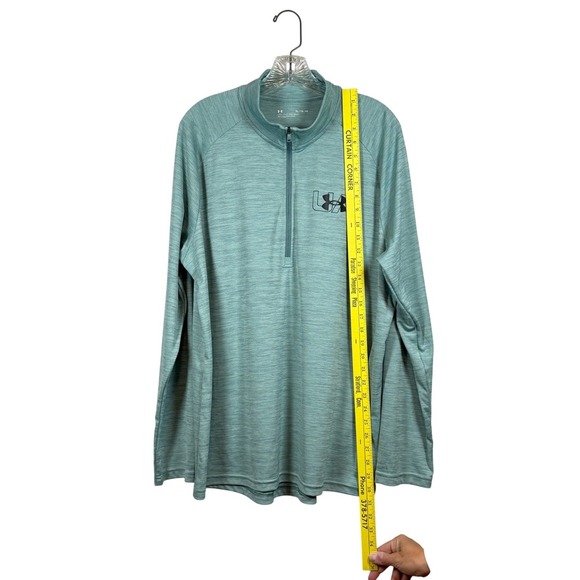 UNDER ARMOUR UA Men's Heat Gear, Loose Fit 1/2 Zip Pullover, Lichen Green, XL - Picture 4 of 9